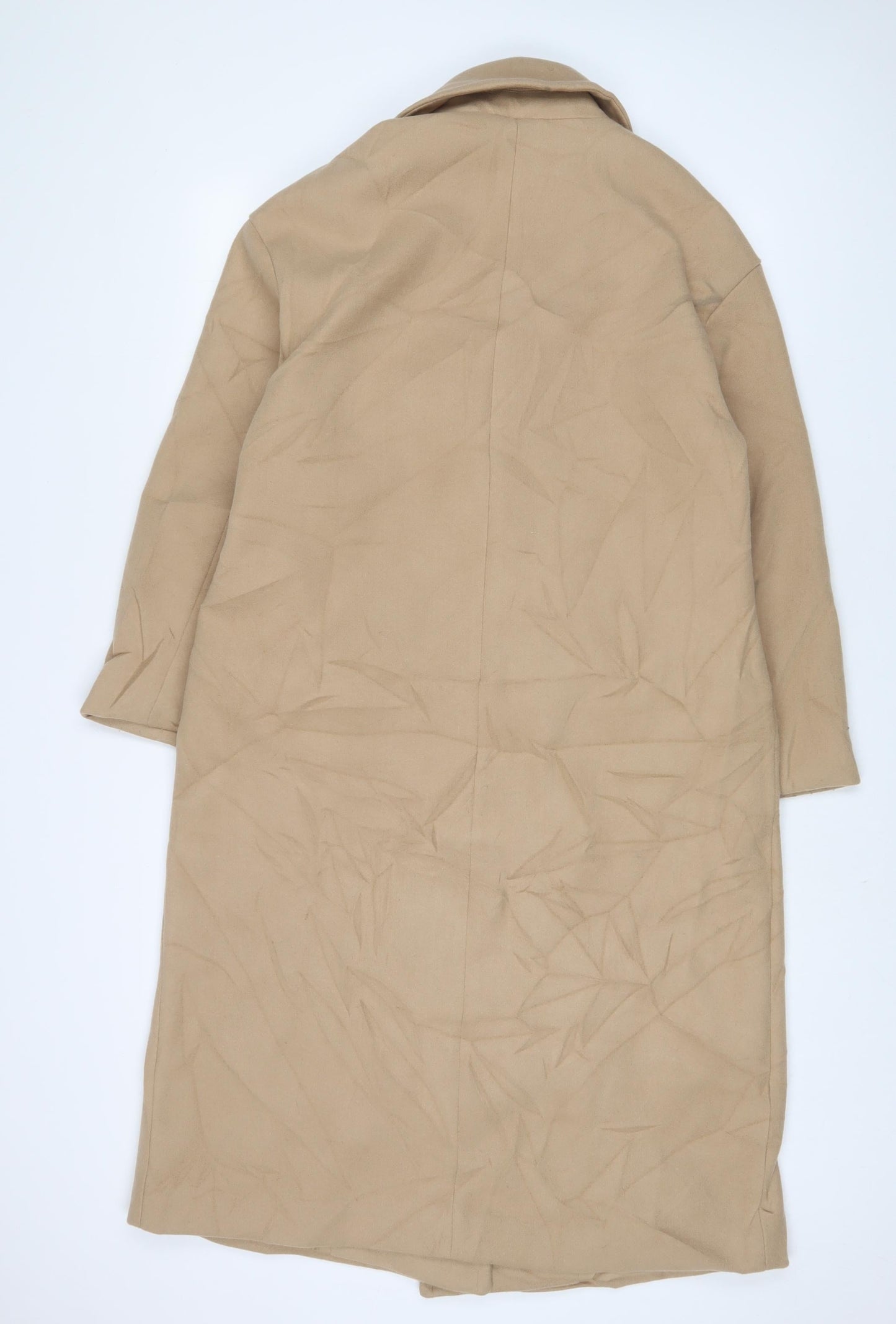 Womens UK Size S Zara Beige Overcoat