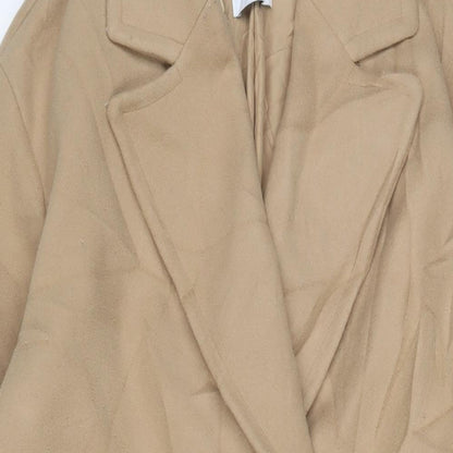 Womens UK Size S Zara Beige Overcoat