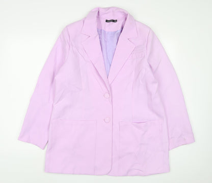 Boohoo Womens Purple Jacket Blazer Size 10 Button
