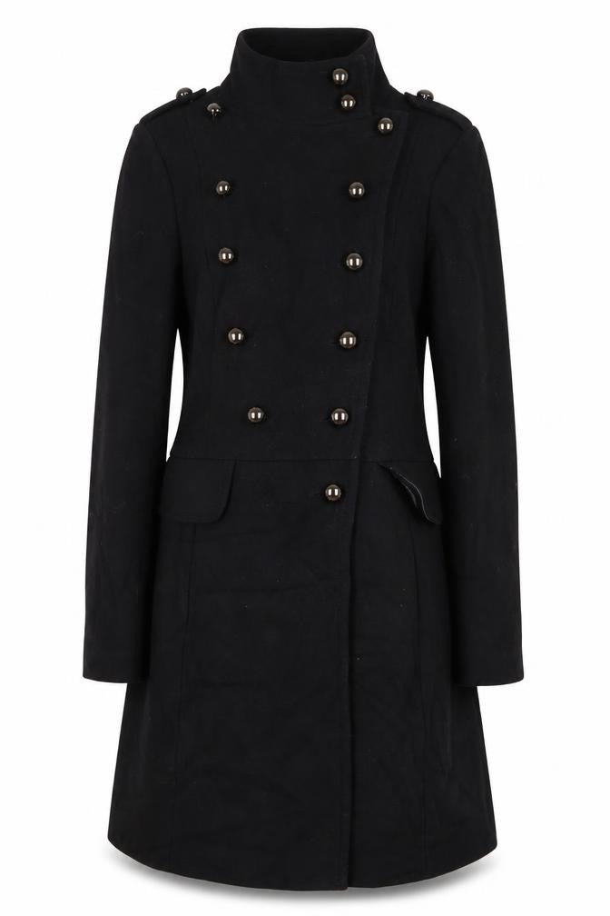 Womens UK Size 12 South Black Overcoat