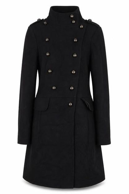 Womens UK Size 12 South Black Overcoat