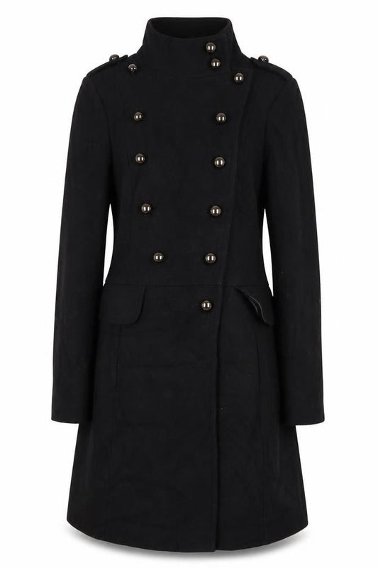 Womens UK Size 12 South Black Overcoat