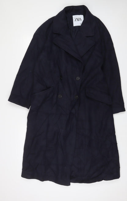 Womens UK Size S Zara Blue Overcoat