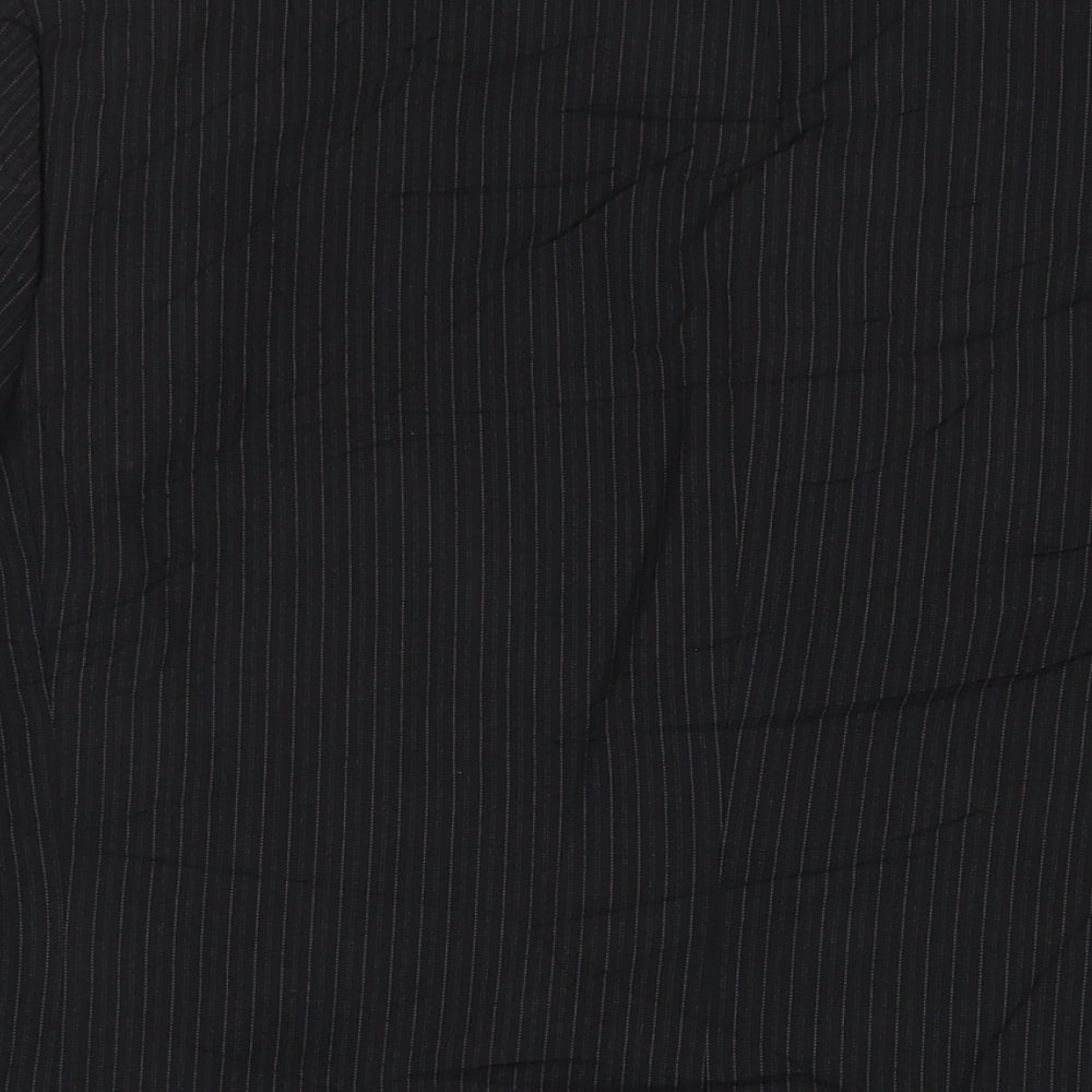 Mens UK Size 42 pinstripe Regular Black Suit Jacket