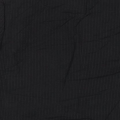 Mens UK Size 42 pinstripe Regular Black Suit Jacket