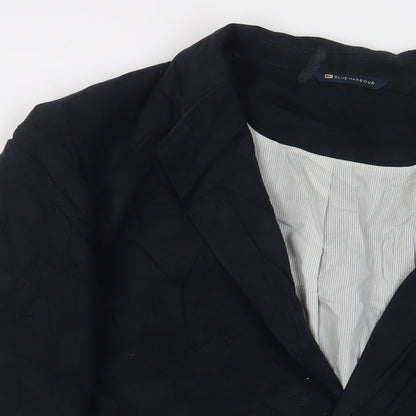 Blue Harbour Mens Blue Cotton Jacket Suit Jacket Size 46 Regular