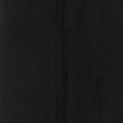 NEXT Mens Black Polyester Trousers Size 32 in L31 in Regular Hook & Eye