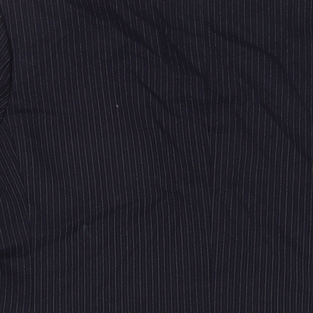 Berwin & Wolff Mens Blue Striped Wool Jacket Suit Jacket Size 44 Regular