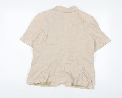 Classic Womens Beige Jacket Blazer Size 18 Button