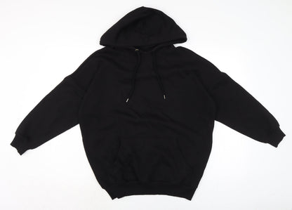 Monki Womens Black Houndstooth Cotton Pullover Hoodie Size 2XS