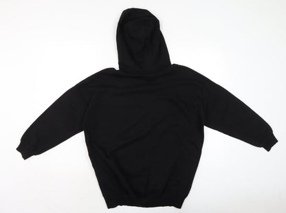 Monki Womens Black Houndstooth Cotton Pullover Hoodie Size 2XS