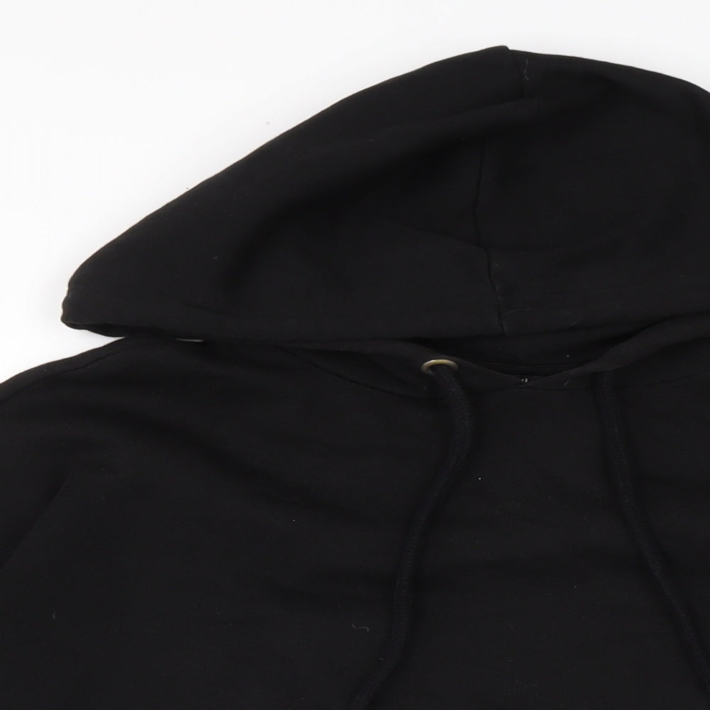 Monki Womens Black Houndstooth Cotton Pullover Hoodie Size 2XS