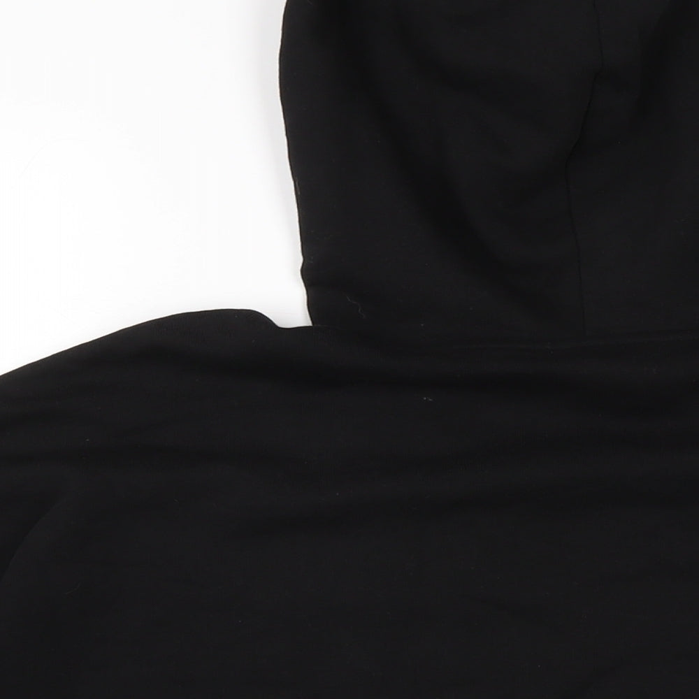 Monki Womens Black Houndstooth Cotton Pullover Hoodie Size 2XS