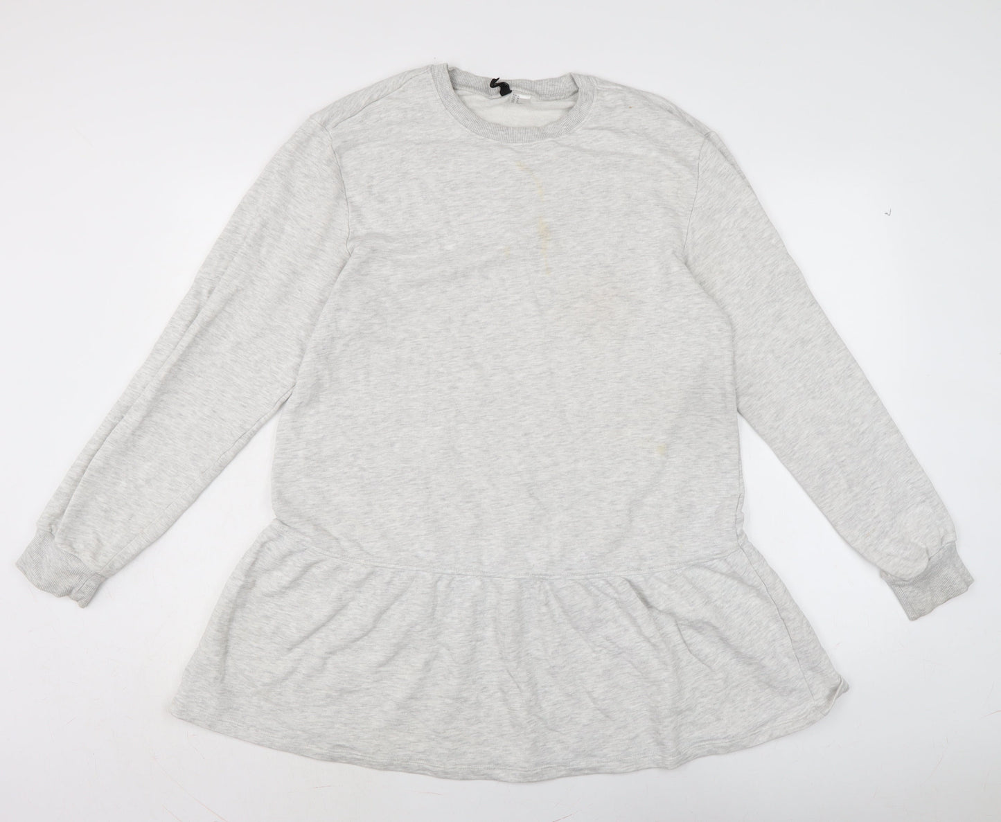 Divided Womens Grey Cotton Jumper Dress Size M Boat Neck