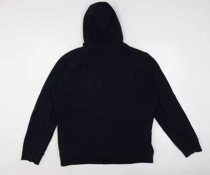 TEX Mens Blue Cotton Full Zip Hoodie Size L