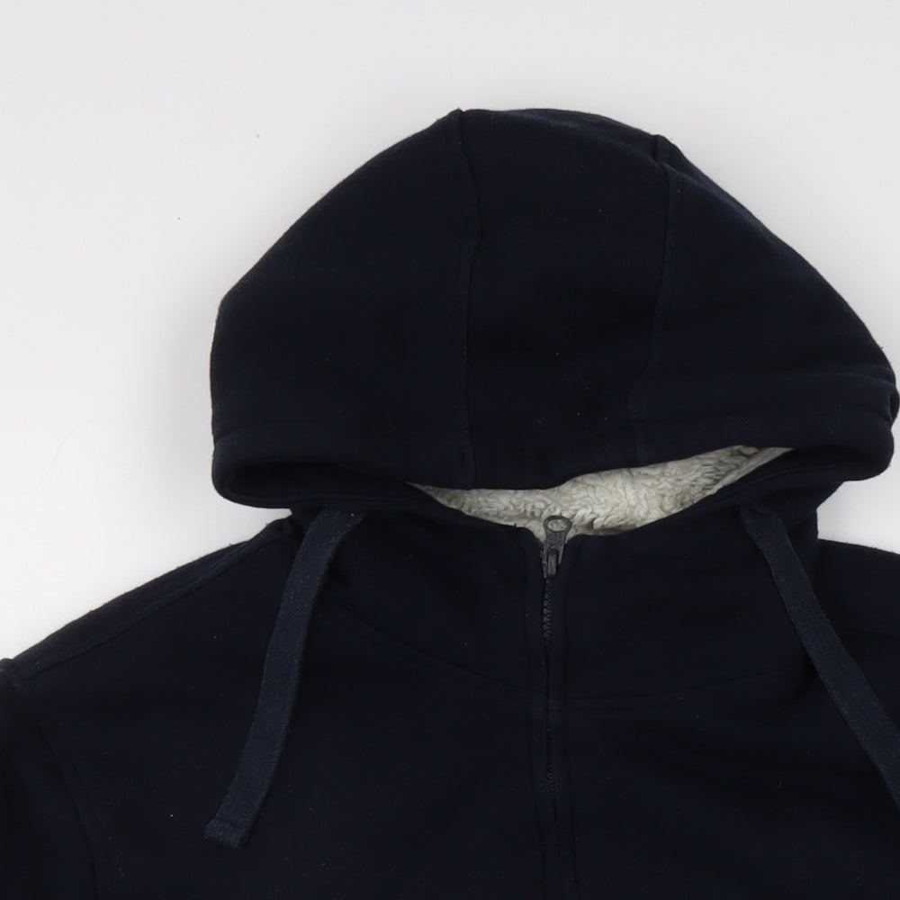 TEX Mens Blue Cotton Full Zip Hoodie Size L