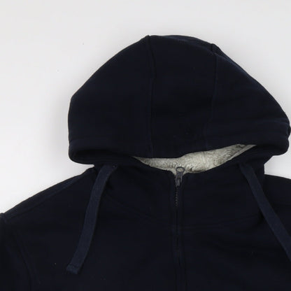 TEX Mens Blue Cotton Full Zip Hoodie Size L
