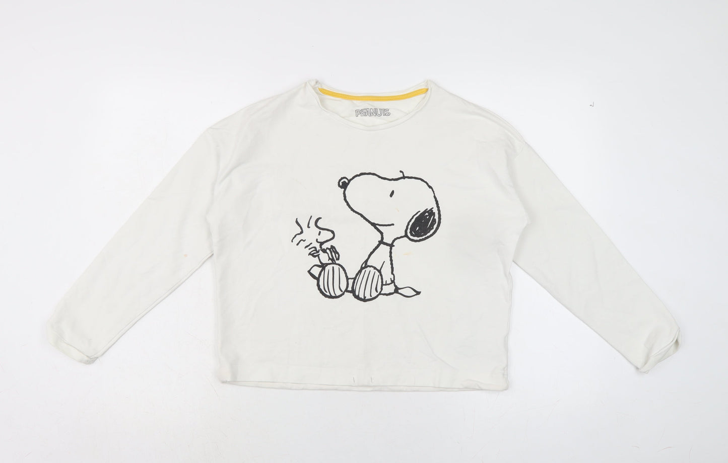 Marks and Spencer Girls Ivory Cotton Pullover Sweatshirt Size 12-13 Years