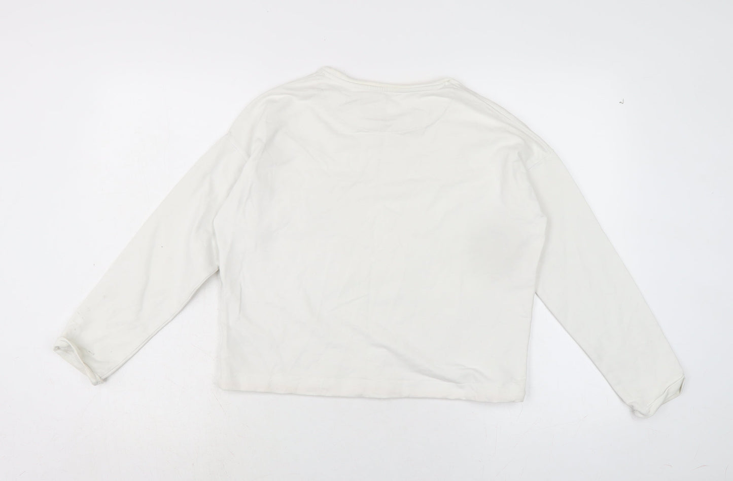 Marks and Spencer Girls Ivory Cotton Pullover Sweatshirt Size 12-13 Years