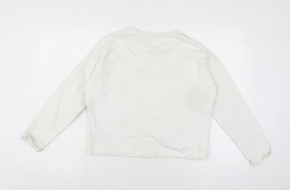 Marks and Spencer Girls Ivory Cotton Pullover Sweatshirt Size 12-13 Years
