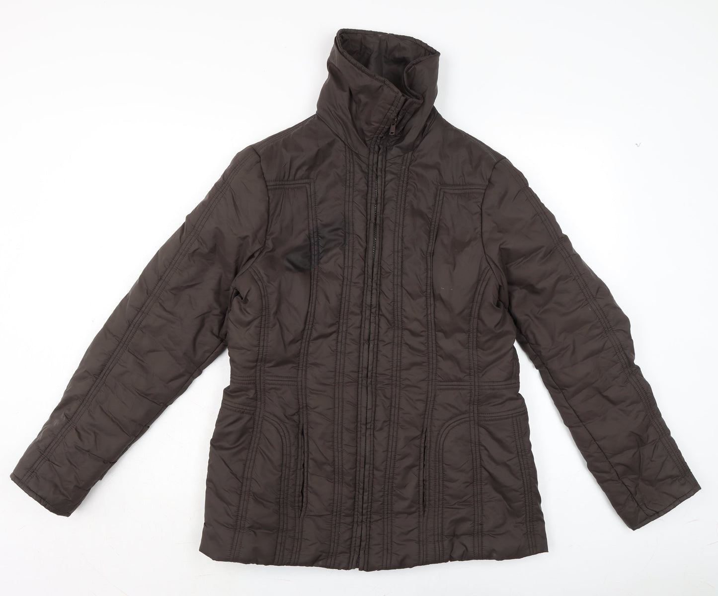 Womens UK Size 12 BHS Brown Quilted Coat