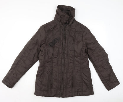 Womens UK Size 12 BHS Brown Quilted Coat