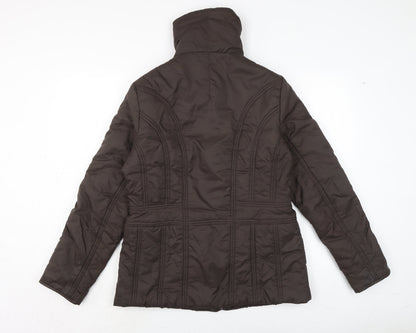 Womens UK Size 12 BHS Brown Quilted Coat
