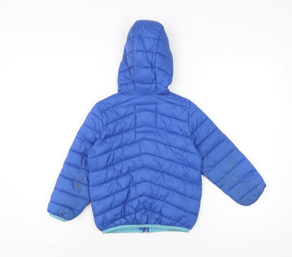 Marks and Spencer Boys Blue Bomber Jacket Coatigan Size 4-5 Years Zip