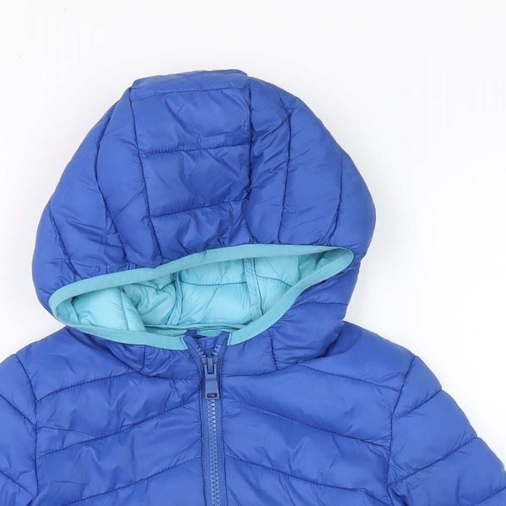 Marks and Spencer Boys Blue Bomber Jacket Coatigan Size 4-5 Years Zip