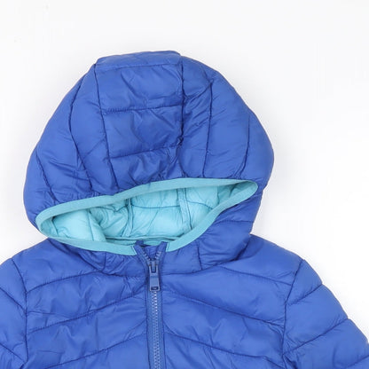 Marks and Spencer Boys Blue Bomber Jacket Coatigan Size 4-5 Years Zip