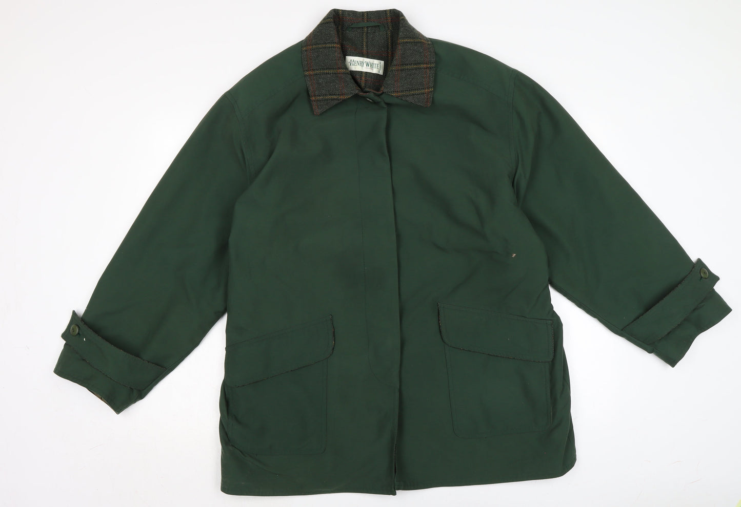 Mens UK Size L Henry white Green Overcoat