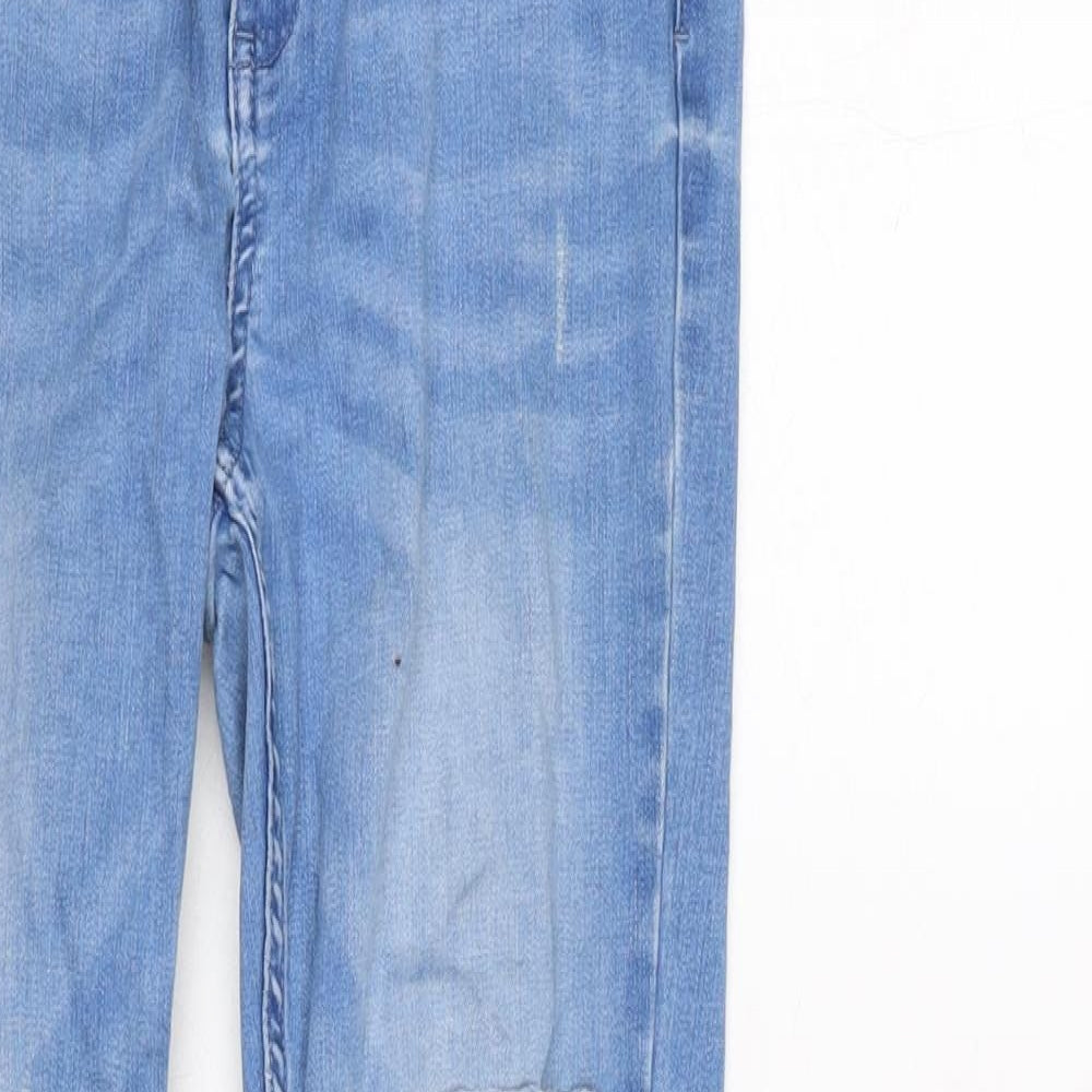 F&F Womens Blue Cotton Blend Tapered Jeans Size 28 in L27.5 in Regular Zip