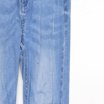 F&F Womens Blue Cotton Blend Tapered Jeans Size 28 in L27.5 in Regular Zip