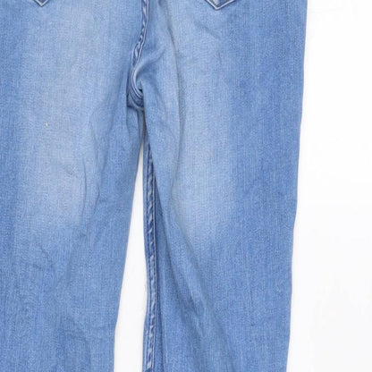 F&F Womens Blue Cotton Blend Tapered Jeans Size 28 in L27.5 in Regular Zip