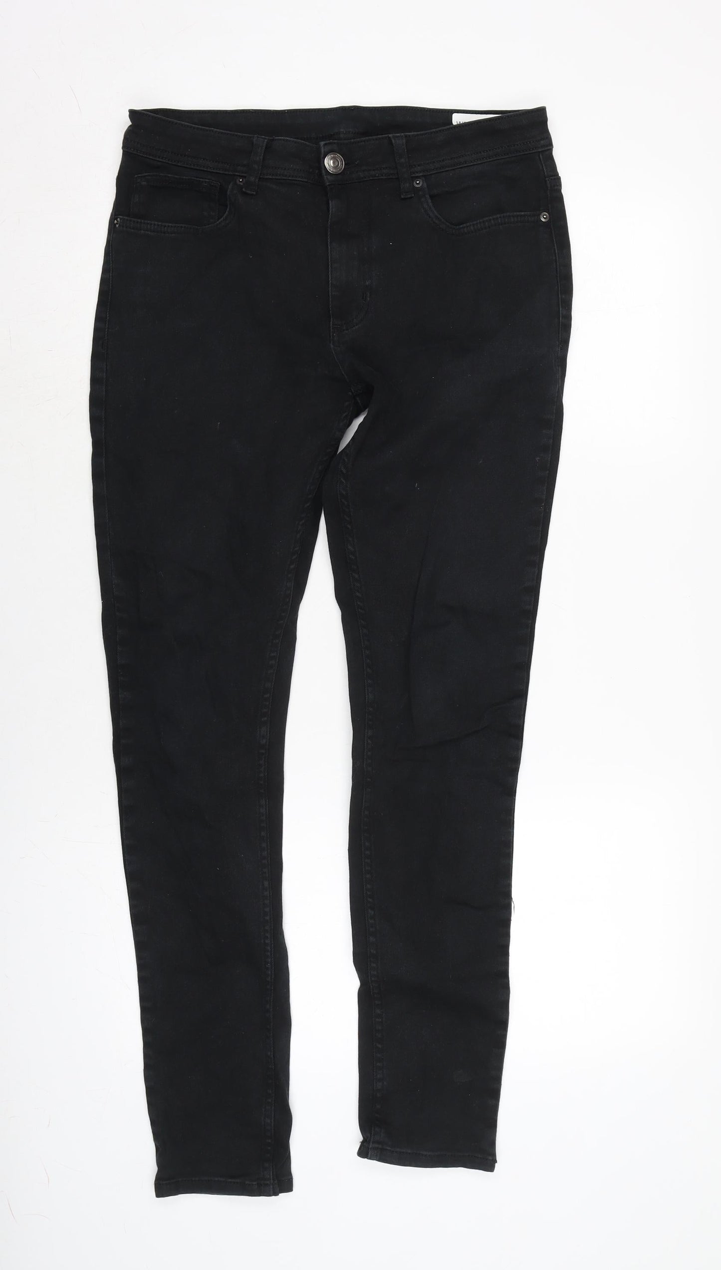 Mens UK Size 34 in Denim & Co. Regular Fit Skinny Black Jeans