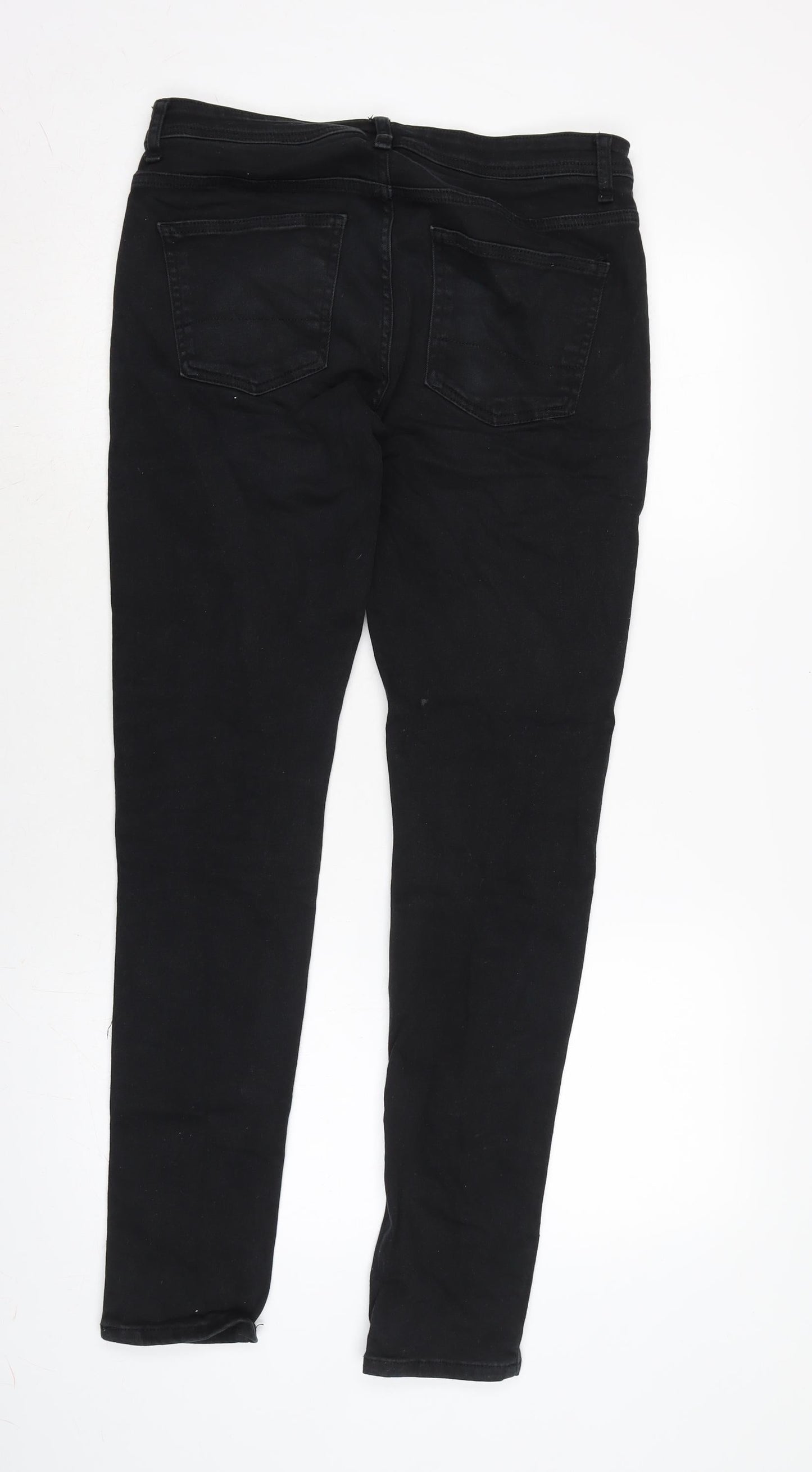 Mens UK Size 34 in Denim & Co. Regular Fit Skinny Black Jeans