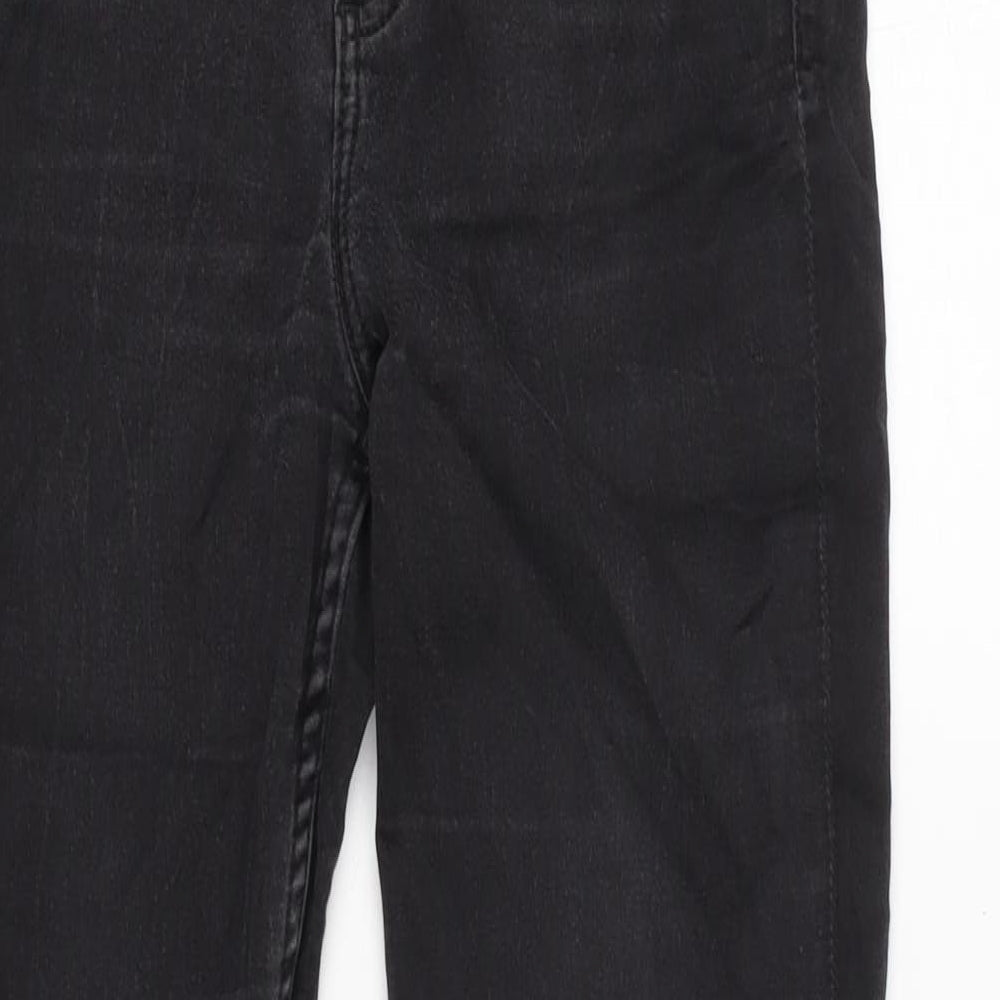 Monki Womens Grey Cotton Blend Tapered Jeans Size 28 in L29 in Slim Zip