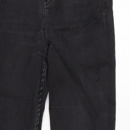 Monki Womens Grey Cotton Blend Tapered Jeans Size 28 in L29 in Slim Zip