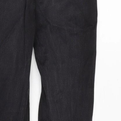 Monki Womens Grey Cotton Blend Tapered Jeans Size 28 in L29 in Slim Zip