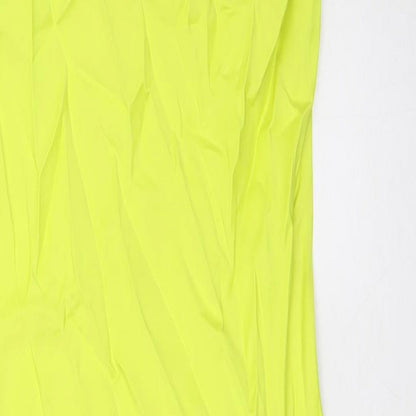 Zara Womens Yellow Viscose A-Line Size M Square Neck Zip