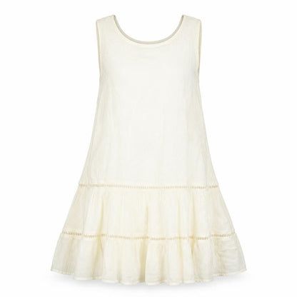ASOS Womens Ivory Cotton A-Line Size 14 Boat Neck Tie