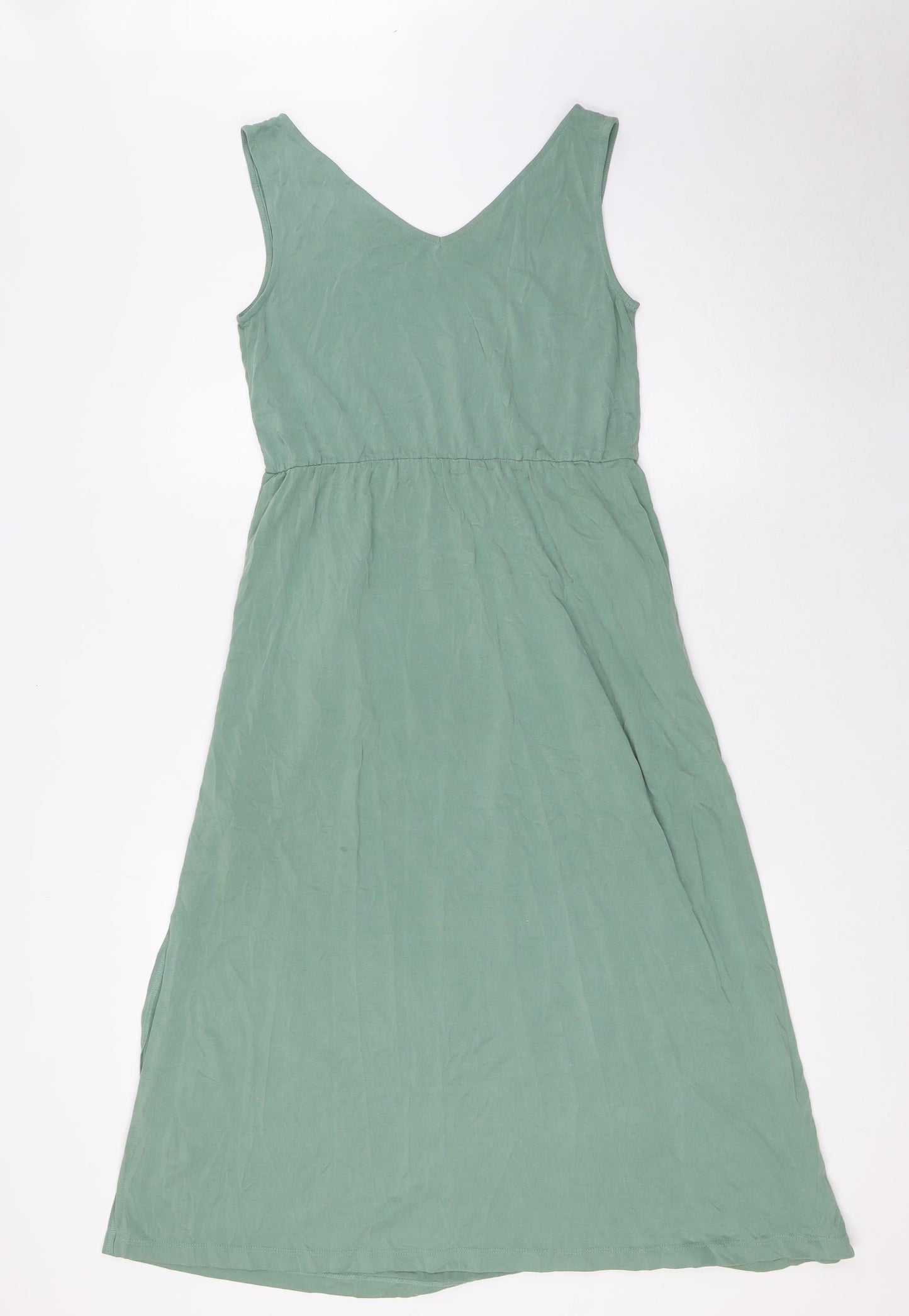 Great Plains Womens Green Modal A-Line Size 8 V-Neck - Pockets