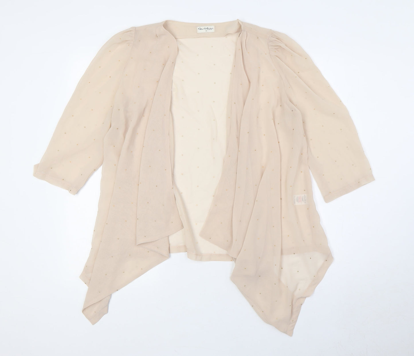 Womens UK Size 12 Miss Selfridge Beige Cardigan Jumper