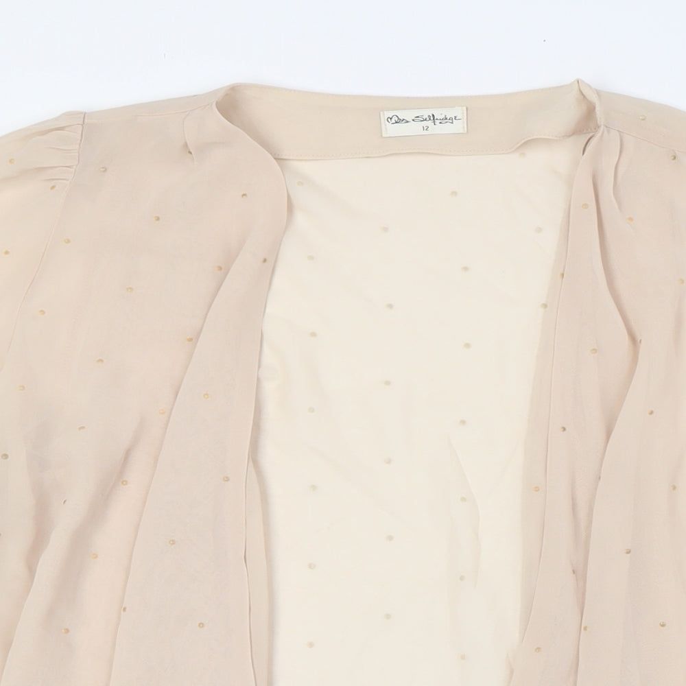 Womens UK Size 12 Miss Selfridge Beige Cardigan Jumper