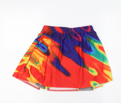 Bella Goes Biking Womens Multicoloured Polyester A-Line Skort Size L Regular - Biking Shorts