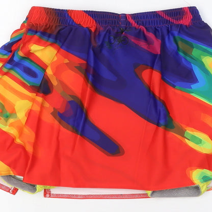 Bella Goes Biking Womens Multicoloured Polyester A-Line Skort Size L Regular - Biking Shorts