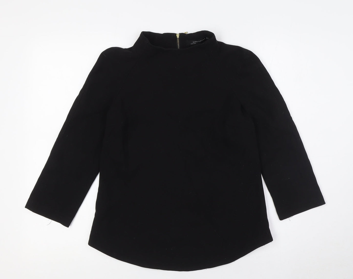 Womens UK Size S Zara Black Basic Blouse