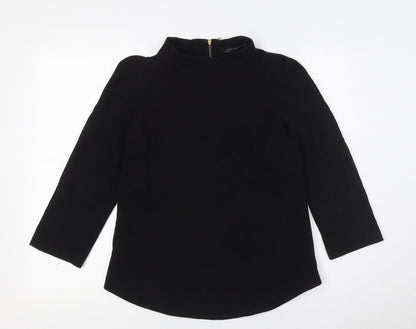 Womens UK Size S Zara Black Basic Blouse
