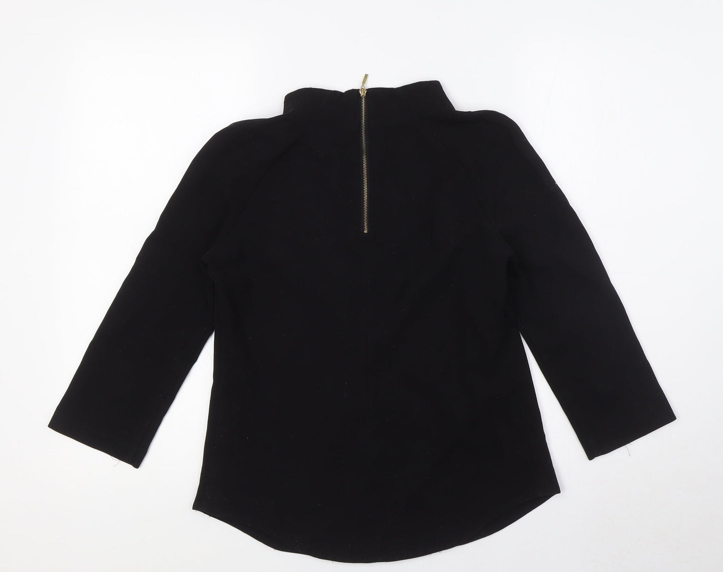 Womens UK Size S Zara Black Basic Blouse