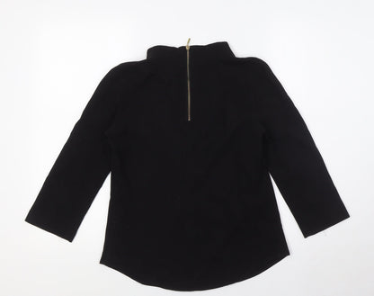 Womens UK Size S Zara Black Basic Blouse
